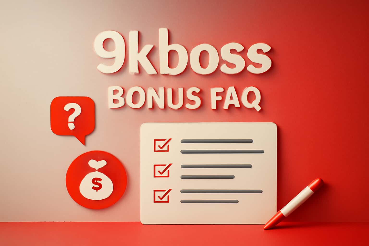 A futuristic scene representing 9kboss Bonus FAQ with prominent text.