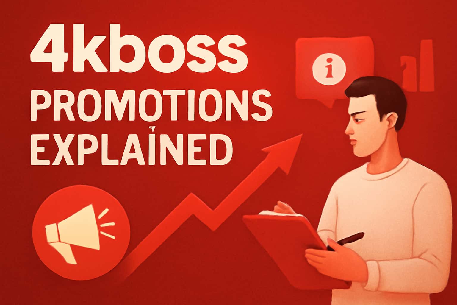 Informational scene depicting 9kboss Promotions Explained with striking red accents.
