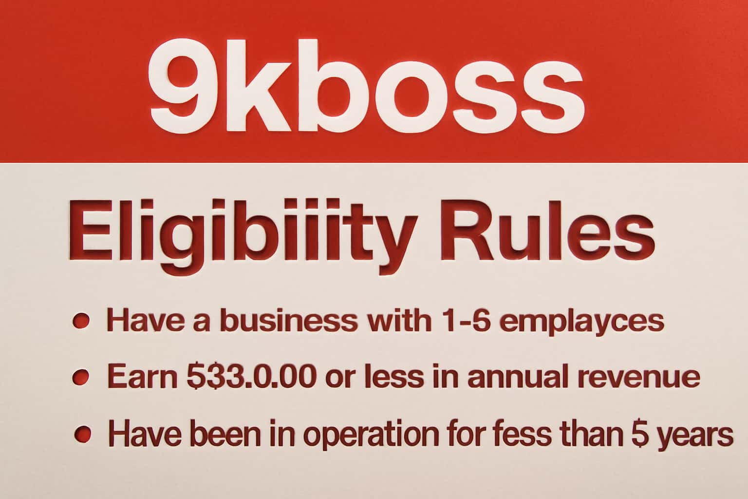 An informational graphic illustrating the guidelines for 9kboss Eligibility Rules.