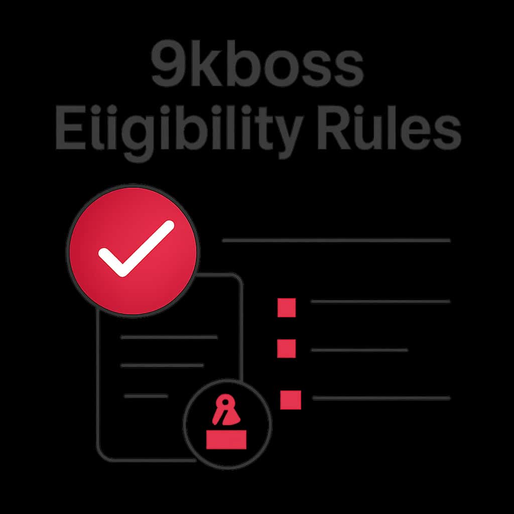 An educational diagram outlining the eligibility criteria for 9kboss.