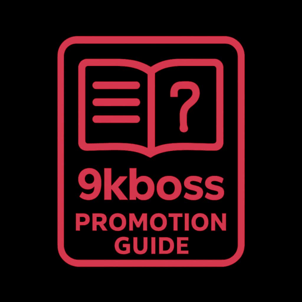 A badge design symbolizing the 9kboss Promotion Guide.
