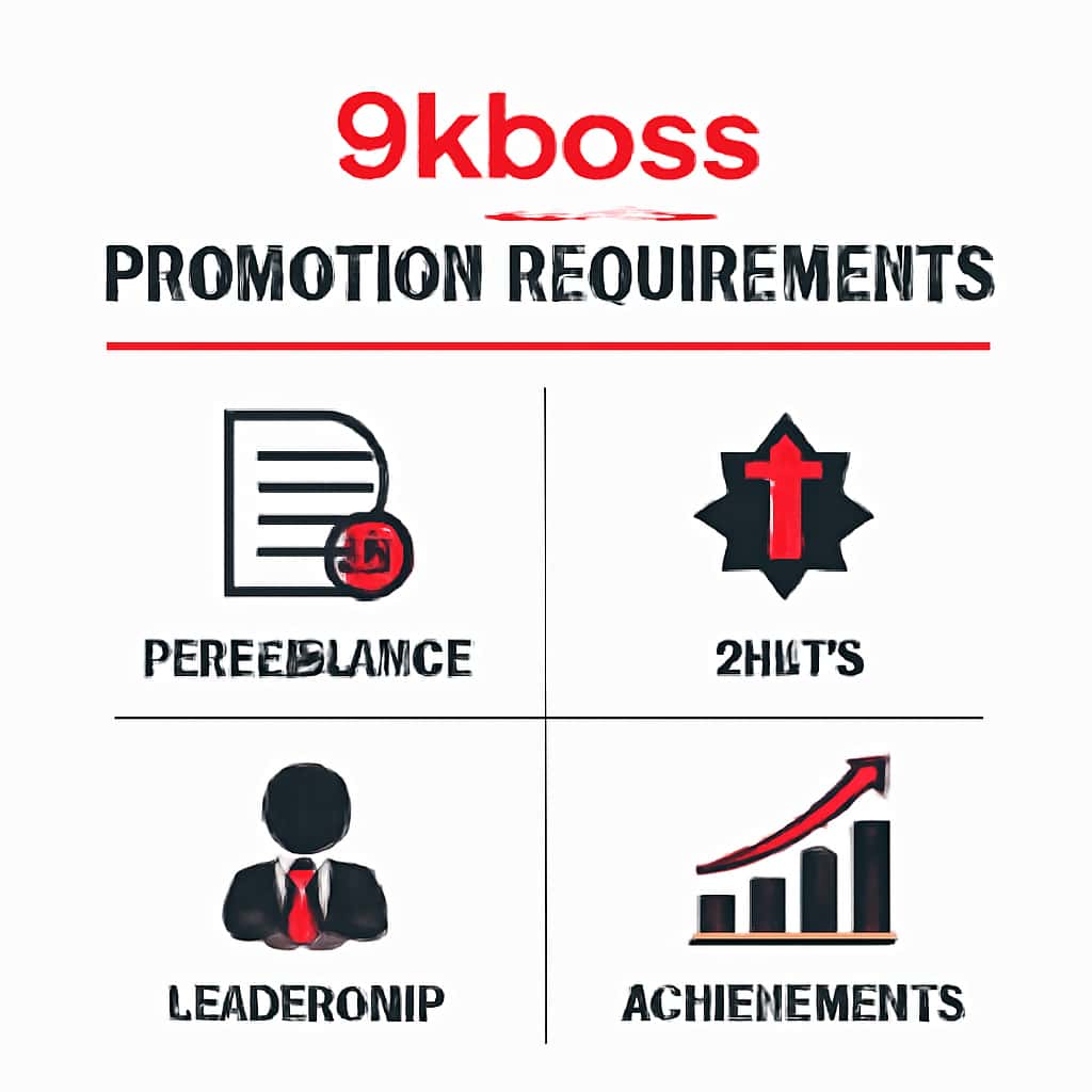 A diagram illustrating the requirements for 9kboss promotions.