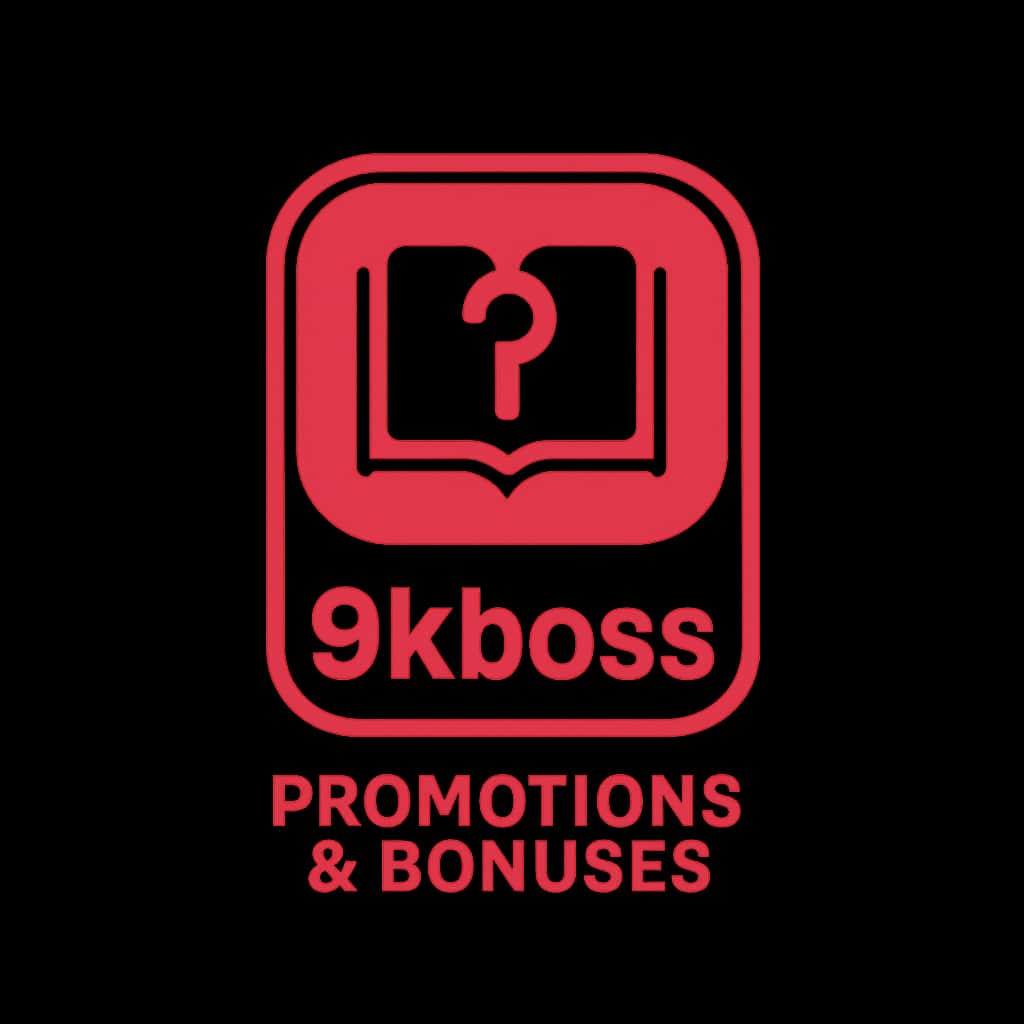 A simple badge design highlighting 9kboss Promotions & Bonuses.